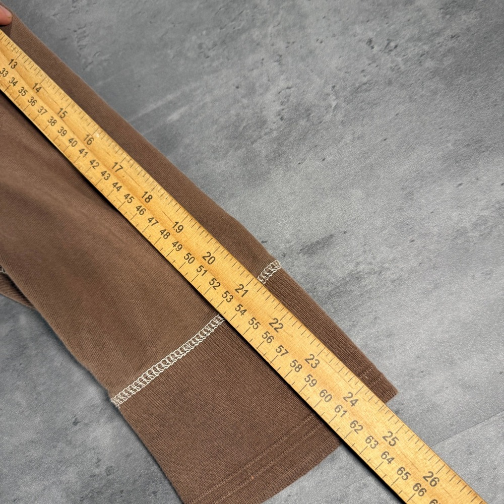 Abercrombie & Fitch Henley Shirt Mens Large Brown Contrast Stitch Long Sleeve - Picture 7 of 9